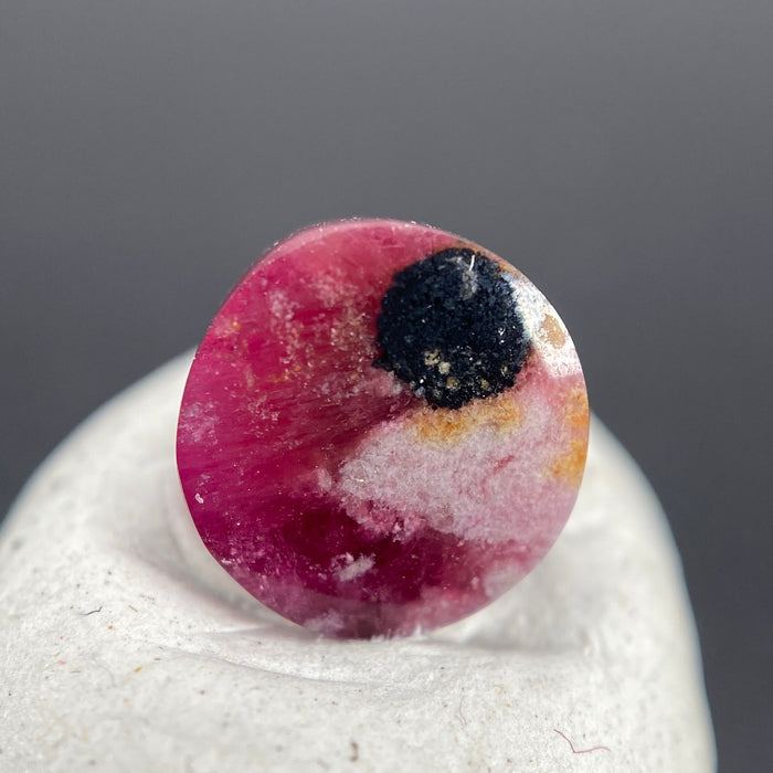1.48 ct. Ultra-Rare Red Beryl on Rhyolite and Bixbyite Matrix Cabochon