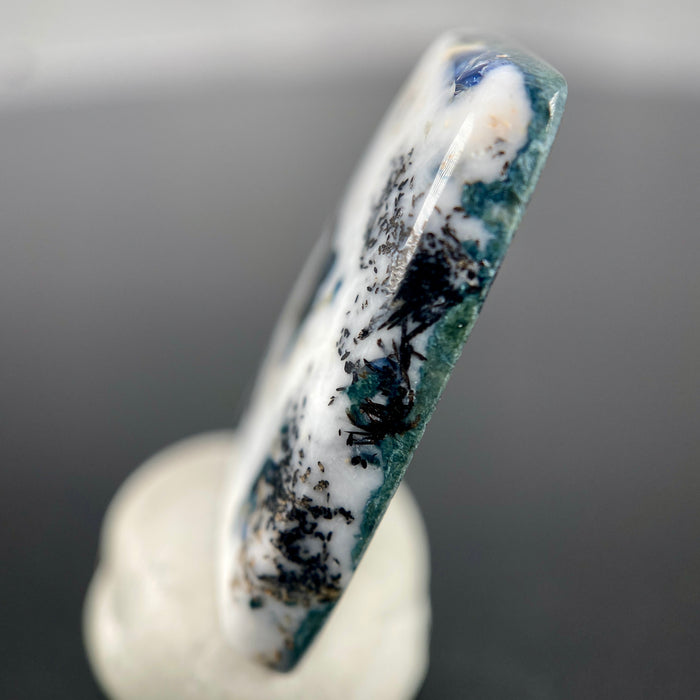 18.79 ct. Rare Benitoite on Natrolite  and Crossite Matrix with Neptunite and Joaquinite Cabochon