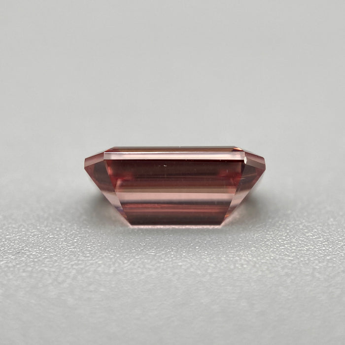 2.54 carat antique rose colored emerald cut zircon gemstone from mozambique available on sanctuary of stones dot com photo 5