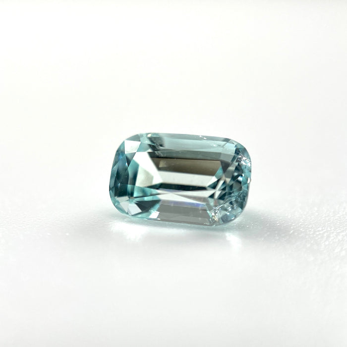 Rare Greenish Blue Amblygonite Emerald Cut Gemstone, 0.83 Carats, sanctuary of stones dot com, photo 4