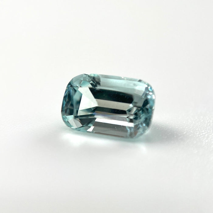 Rare Greenish Blue Amblygonite Emerald Cut Gemstone, 0.83 Carats, sanctuary of stones dot com, photo 6