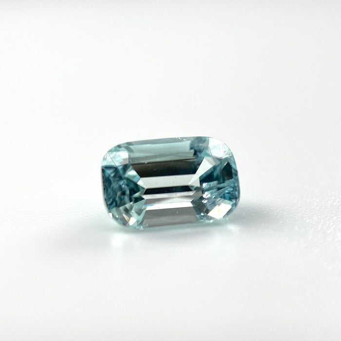 Rare Greenish Blue Amblygonite Emerald Cut Gemstone, 0.83 Carats, sanctuary of stones dot com, photo 2