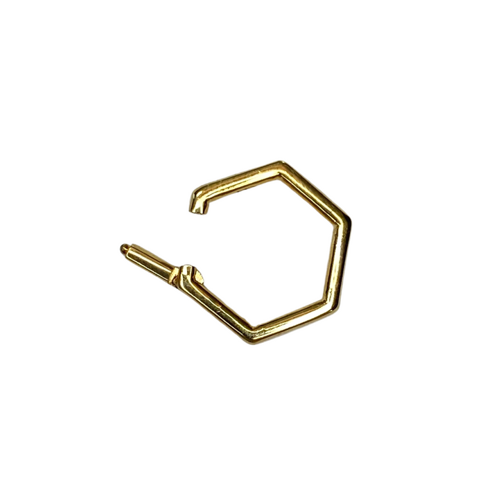 14k Yellow Gold Hexagon Charm Holder Clasp