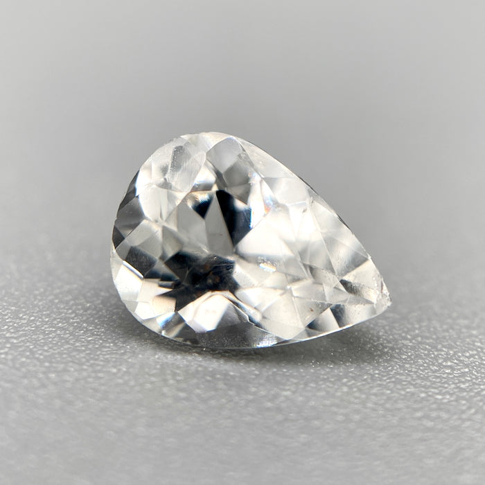 Colorless Brazilian phenakite gemstone, pear cut, 0.91 carats, VVS clarity available at sanctuaryofstones.com