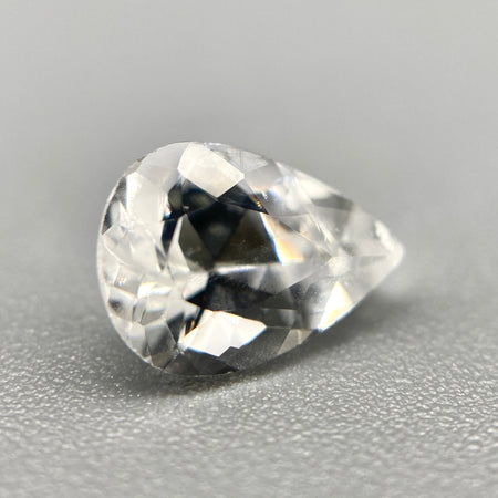 Colorless Brazilian phenakite gemstone, pear cut, 0.91 carats, VVS clarity available at sanctuaryofstones.com