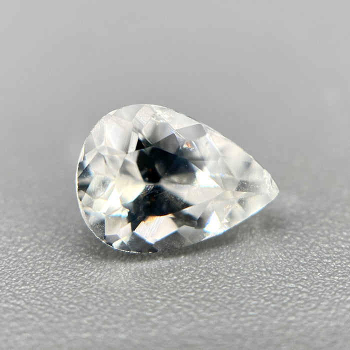 Colorless Brazilian phenakite gemstone, pear cut, 0.91 carats, VVS clarity available at sanctuaryofstones.com