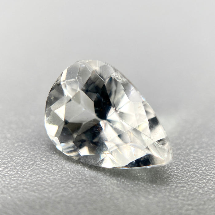 Colorless Brazilian phenakite gemstone, pear cut, 0.91 carats, VVS clarity available at sanctuaryofstones.com