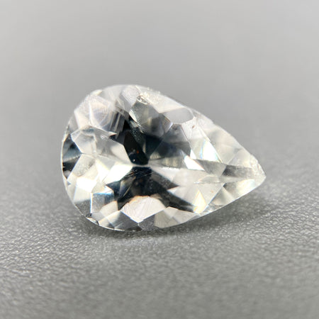 Colorless Brazilian phenakite gemstone, pear cut, 0.91 carats, VVS clarity available at sanctuaryofstones.com