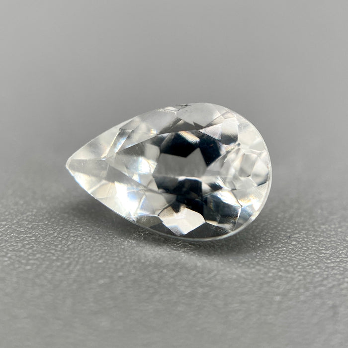 Colorless Brazilian phenakite pear cut gemstone, 0.955 carats, VVS clarity available at sanctuaryofstones.com
