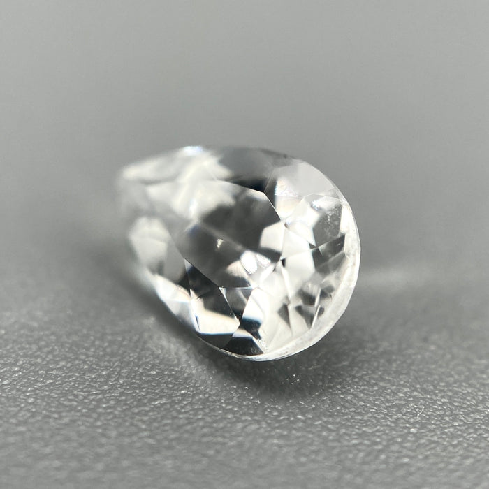 Colorless Brazilian phenakite pear cut gemstone, 0.955 carats, VVS clarity available at sanctuaryofstones.com