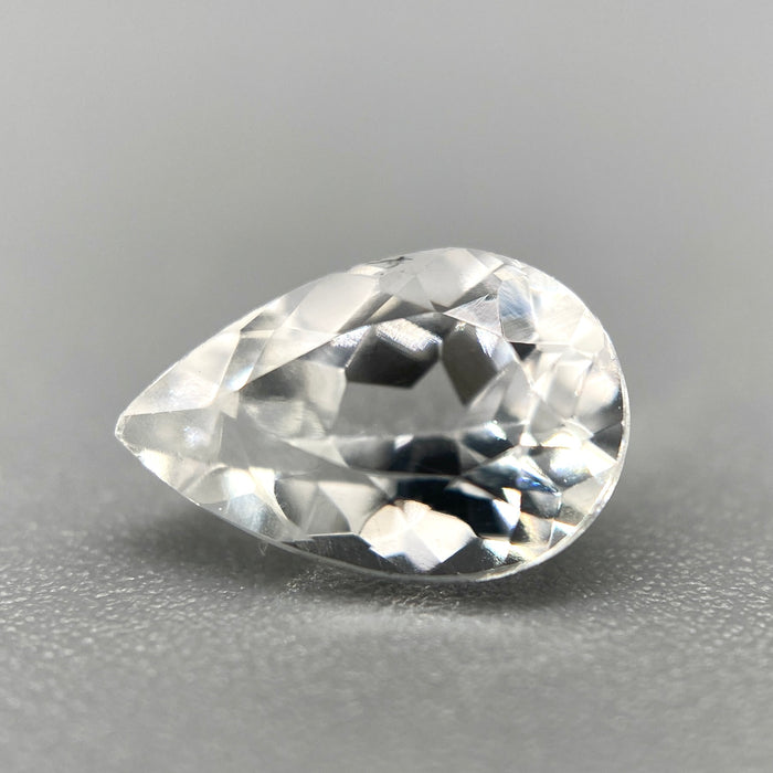 Colorless Brazilian phenakite pear cut gemstone, 0.955 carats, VVS clarity available at sanctuaryofstones.com