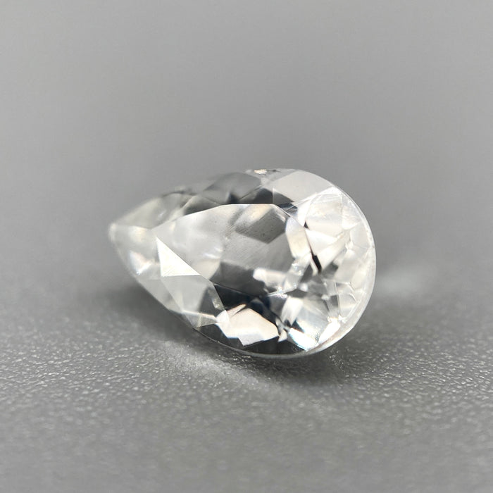 Colorless Brazilian phenakite pear cut gemstone, 0.955 carats, VVS clarity available at sanctuaryofstones.com
