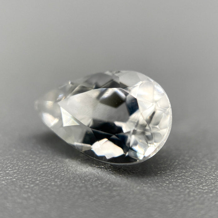 Colorless Brazilian phenakite pear cut gemstone, 0.955 carats, VVS clarity available at sanctuaryofstones.com