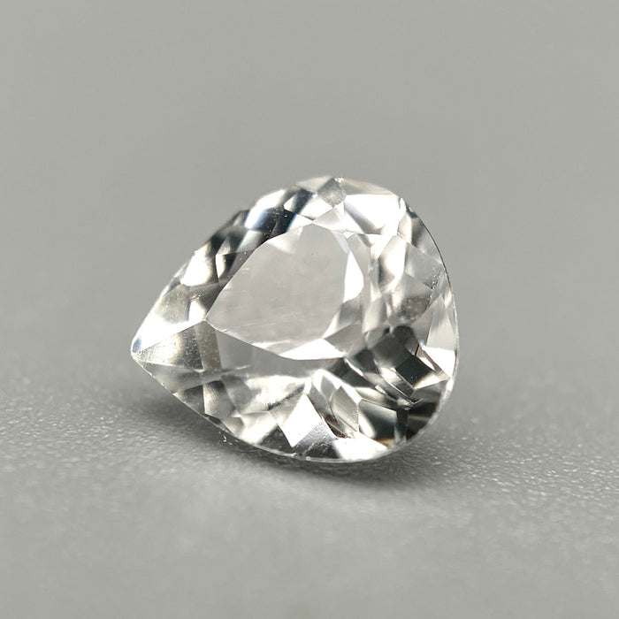 Brazilian colorless phenakite pear cut gemstone, 0.935 carats, authentic phenakite available at sanctuaryofstones.com