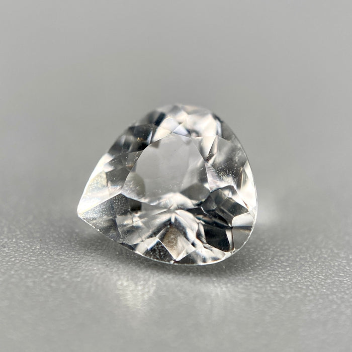 Brazilian colorless phenakite pear cut gemstone, 0.935 carats, authentic phenakite available at sanctuaryofstones.com