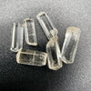 0.78 gram 6-piece lot of crystal clear Burmese phenakite crystals on black background available at sanctuaryofstones.com