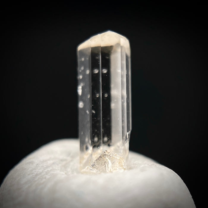 0.23 carat Burmese phenakite drill bit crystal for sale, glass clear, natural termination available at sanctuaryofstones.com photo 7