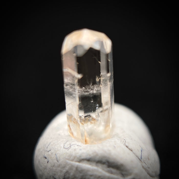 0.455 carat Burmese phenakite drill bit crystal for sale, glass clear, natural termination available at sanctuaryofstones.com photo 8