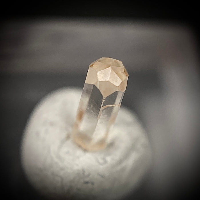 0.455 carat Burmese phenakite drill bit crystal for sale, glass clear, natural termination available at sanctuaryofstones.com photo 3