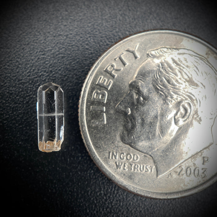 0.455 carat Burmese phenakite drill bit crystal for sale, glass clear, natural termination available at sanctuaryofstones.com photo 5