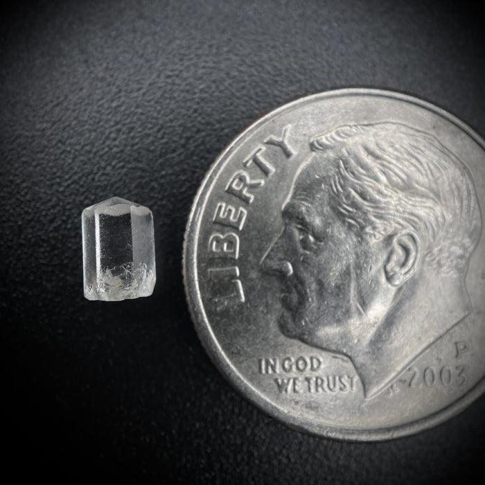 0.47 carat Burmese phenakite drill bit crystal for sale, glass clear, natural termination available at sanctuaryofstones.com photo 5