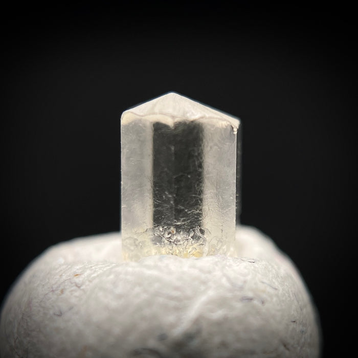0.47 carat Burmese phenakite drill bit crystal for sale, glass clear, natural termination available at sanctuaryofstones.com photo 2