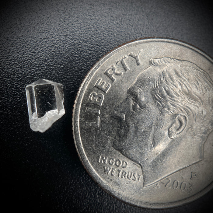 0.48 carat Burmese phenakite drill bit crystal for sale, glass clear, natural termination available at sanctuaryofstones.com photo 7