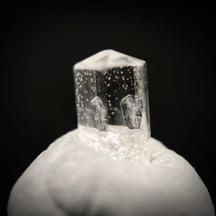 0.48 carat Burmese phenakite drill bit crystal for sale, glass clear, natural termination available at sanctuaryofstones.com photo 8
