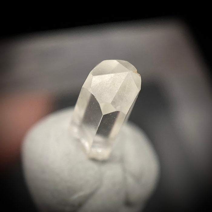 0.50 carat Burmese phenakite drill bit crystal for sale, glass clear, natural termination available at sanctuaryofstones.com photo 4