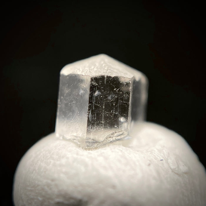 0.56 carat Burmese phenakite drill bit crystal for sale, glass clear, natural termination available at sanctuaryofstones.com photo 6