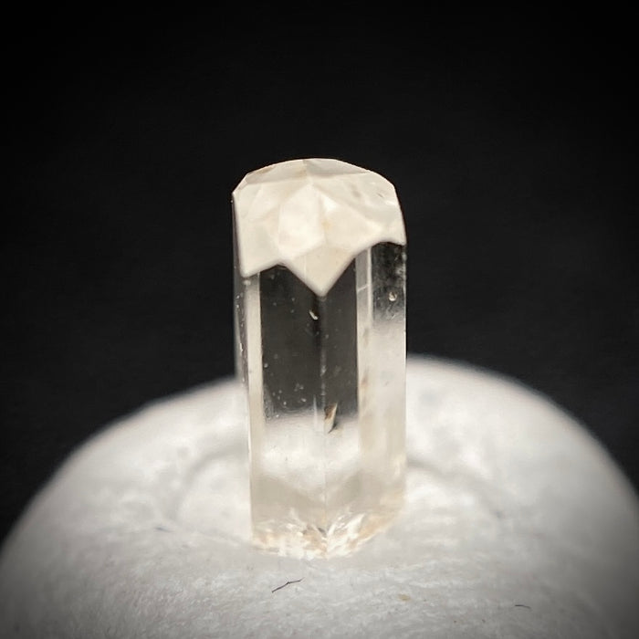 0.24 carat Burmese phenakite drill bit crystal for sale, glass clear, natural termination available at sanctuaryofstones.com photo 4