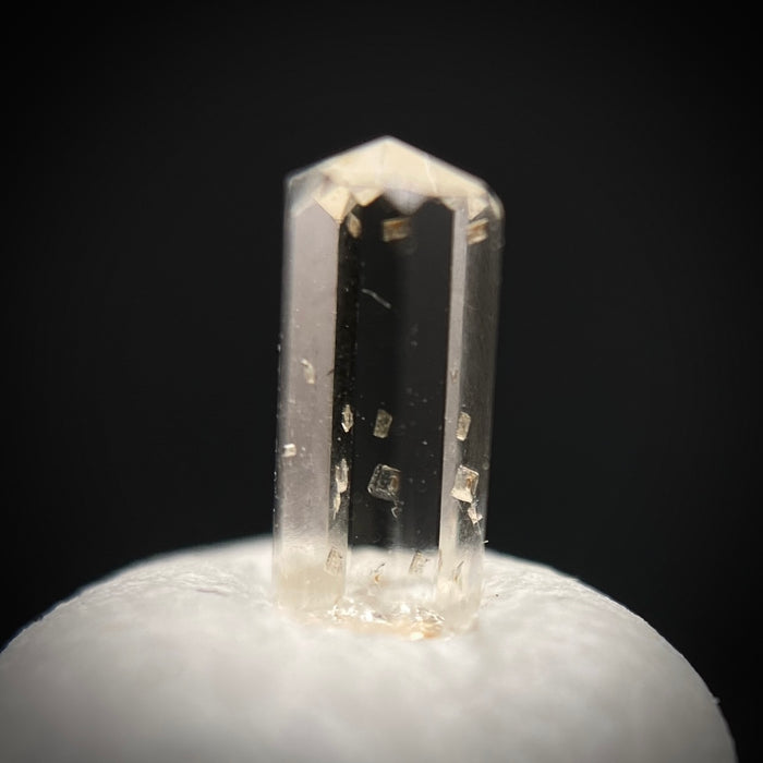 0.24 carat Burmese phenakite drill bit crystal for sale, glass clear, natural termination available at sanctuaryofstones.com photo 5