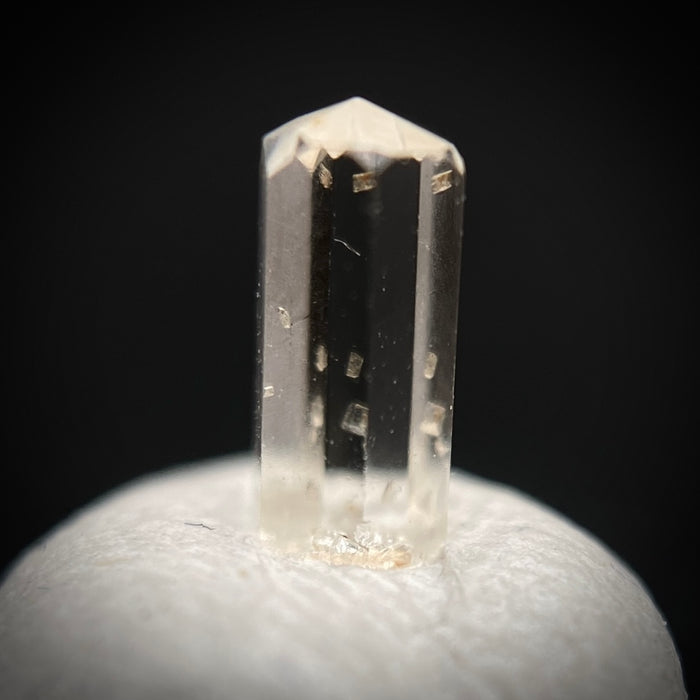 0.24 carat Burmese phenakite drill bit crystal for sale, glass clear, natural termination available at sanctuaryofstones.com photo 6