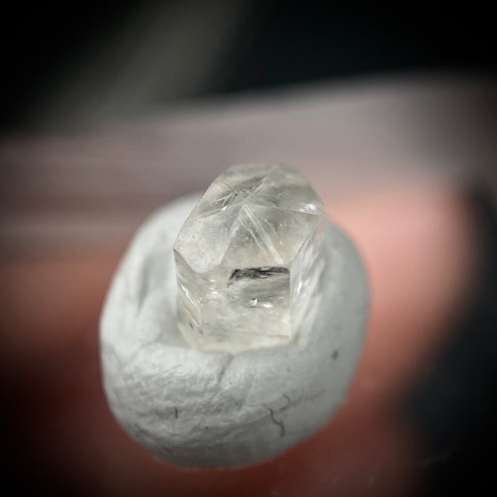 0.615 carat Burmese phenakite drill bit crystal for sale, glass clear, natural termination available at sanctuaryofstones.com photo 7