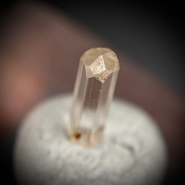 0.25 carat Burmese phenakite drill bit crystal for sale, glass clear, natural termination available at sanctuaryofstones.com photo 3