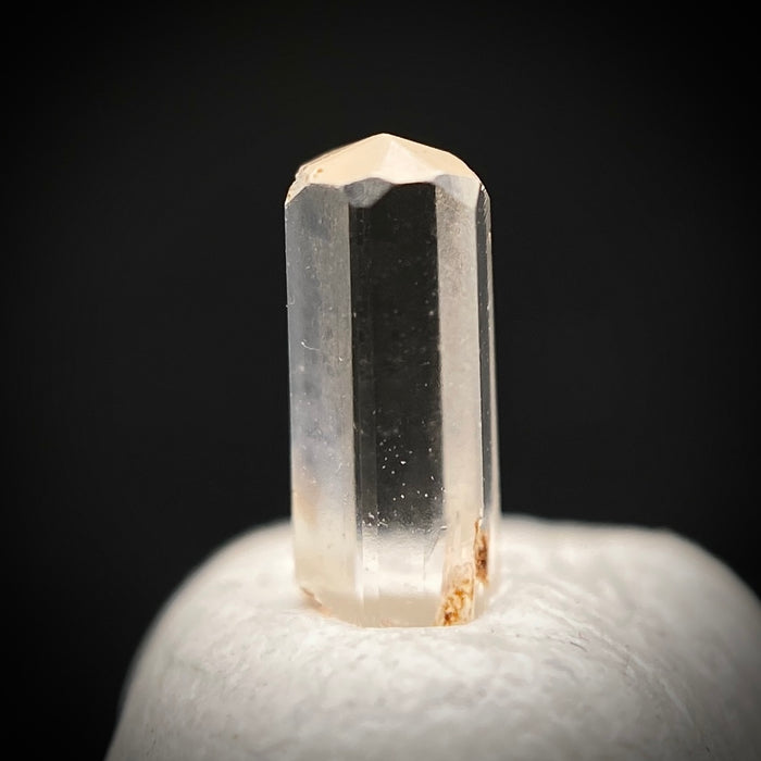 0.25 carat Burmese phenakite drill bit crystal for sale, glass clear, natural termination available at sanctuaryofstones.com photo 4
