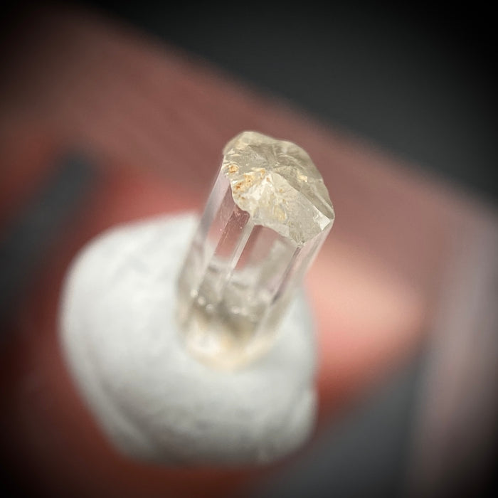 0.705 carat Burmese phenakite drill bit crystal for sale, glass clear, natural termination available at sanctuaryofstones.com photo 7
