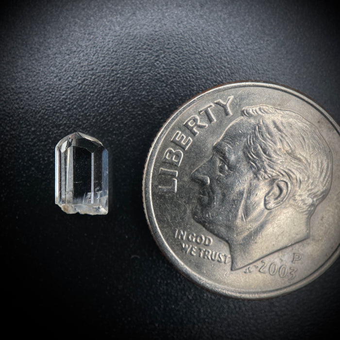 0.72 carat Burmese phenakite drill bit crystal for sale, glass clear, natural termination available at sanctuaryofstones.com photo 2