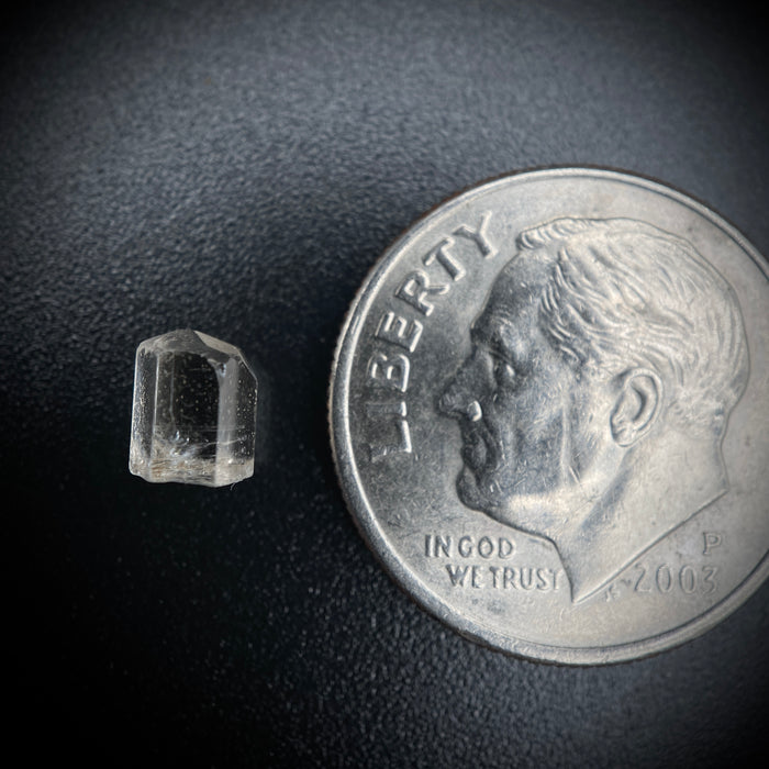 0.725 carat Burmese phenakite drill bit crystal for sale, glass clear, natural termination available at sanctuaryofstones.com photo 2