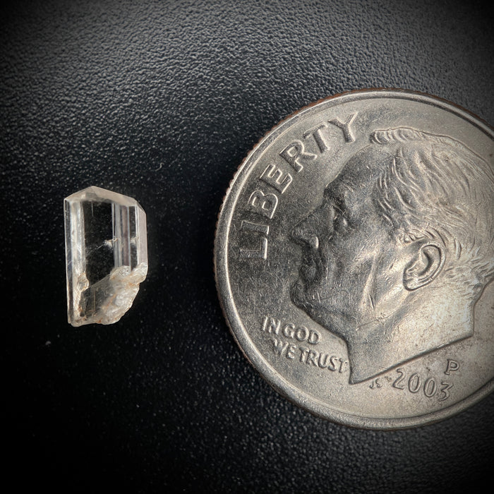 0.725 carat Burmese phenakite drill bit crystal for sale, glass clear, natural termination available at sanctuaryofstones.com photo 2