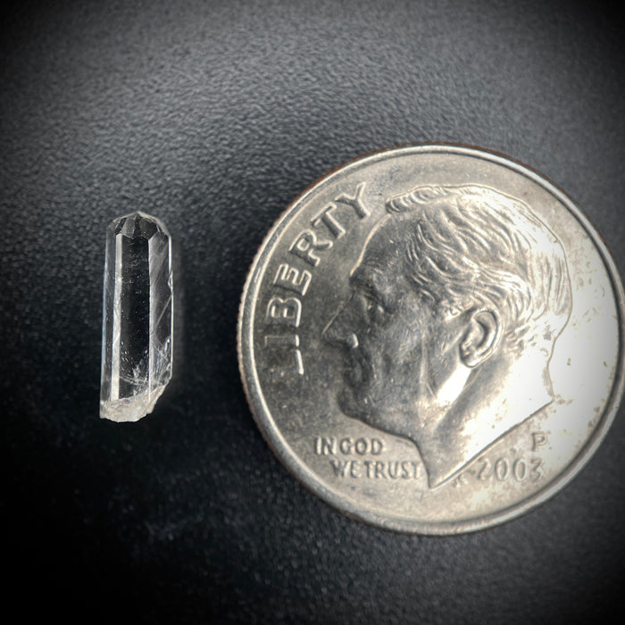 0.735 carat Burmese phenakite drill bit crystal for sale, glass clear, natural termination available at sanctuaryofstones.com photo 5
