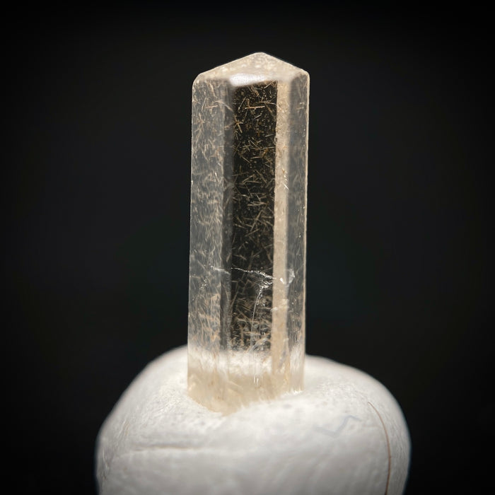 0.77 carat Burmese phenakite drill bit crystal for sale, glass clear, natural termination available at sanctuaryofstones.com photo 8