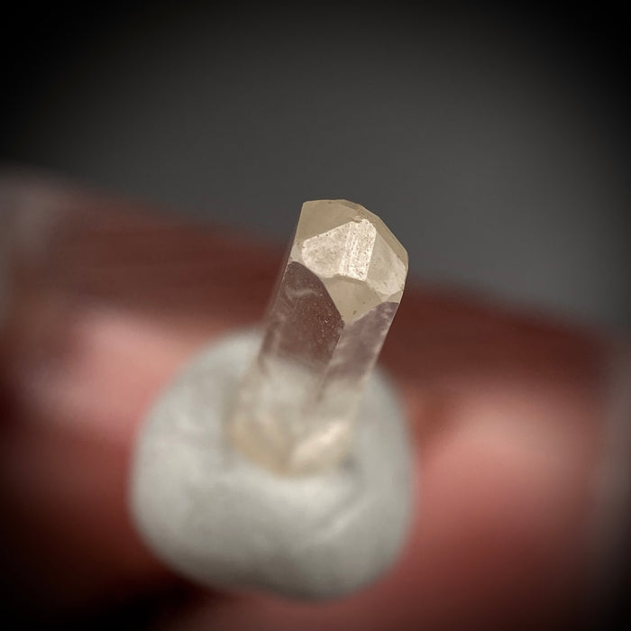 0.83 carat Burmese phenakite drill bit crystal for sale, glass clear, natural termination available at sanctuaryofstones.com photo 3