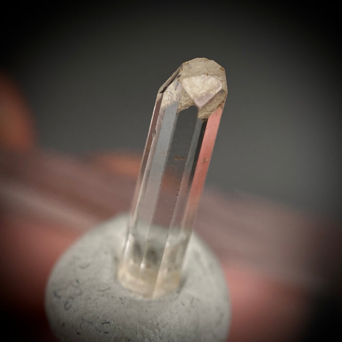 0.90 carat Burmese phenakite drill bit crystal for sale, glass clear, natural termination available at sanctuaryofstones.com photo 3