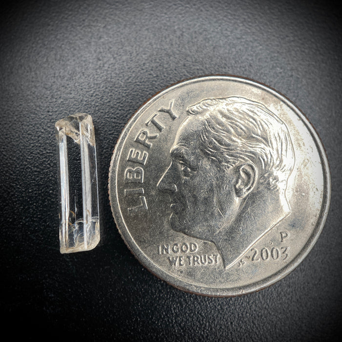 0.90 carat Burmese phenakite drill bit crystal for sale, glass clear, natural termination available at sanctuaryofstones.com photo 7