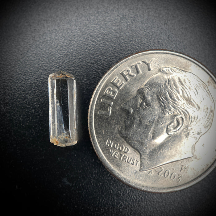 0.92 carat Burmese phenakite drill bit crystal for sale, glass clear, natural termination available at sanctuaryofstones.com photo 4