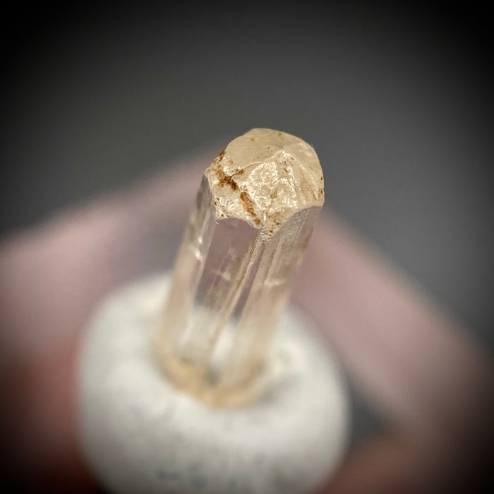 0.92 carat Burmese phenakite drill bit crystal for sale, glass clear, natural termination available at sanctuaryofstones.com photo 3