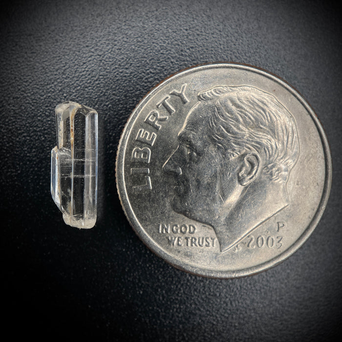 0.93 carat Burmese phenakite drill bit crystal for sale, glass clear, natural termination available at sanctuaryofstones.com photo 7