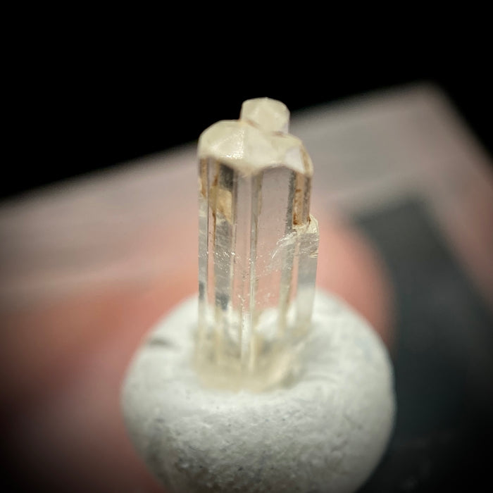 0.93 carat Burmese phenakite drill bit crystal for sale, glass clear, natural termination available at sanctuaryofstones.com photo 4