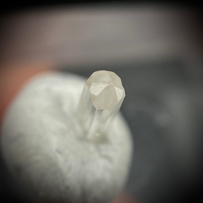 0.29 carat Burmese phenakite drill bit crystal for sale, glass clear, natural termination available at sanctuaryofstones.com photo 3
